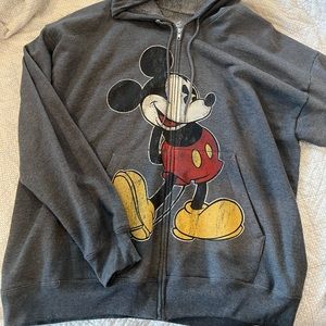 Mickey Mouse “Disneyland” Gray Zipper hoodie 2XL
